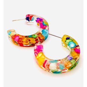 Acrylic Kaleidoscope Open hoop earrings